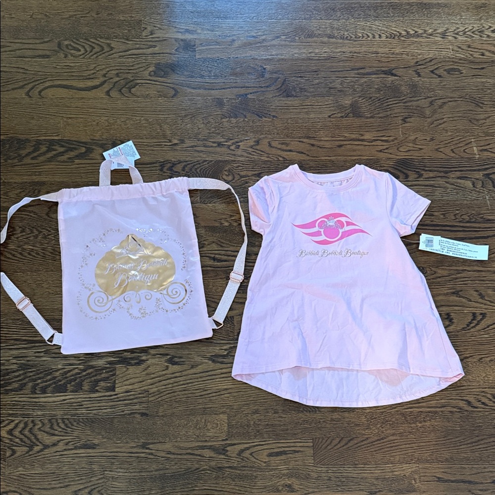Disney Pink and Gold Drawstring Bag